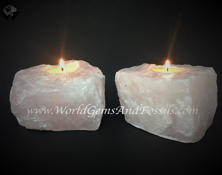 Rose Quartz Candle Holder