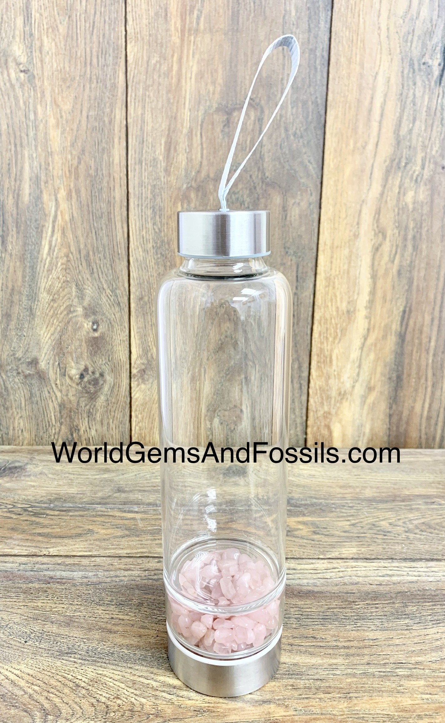 Rose Quartz Crystal Water Bottle