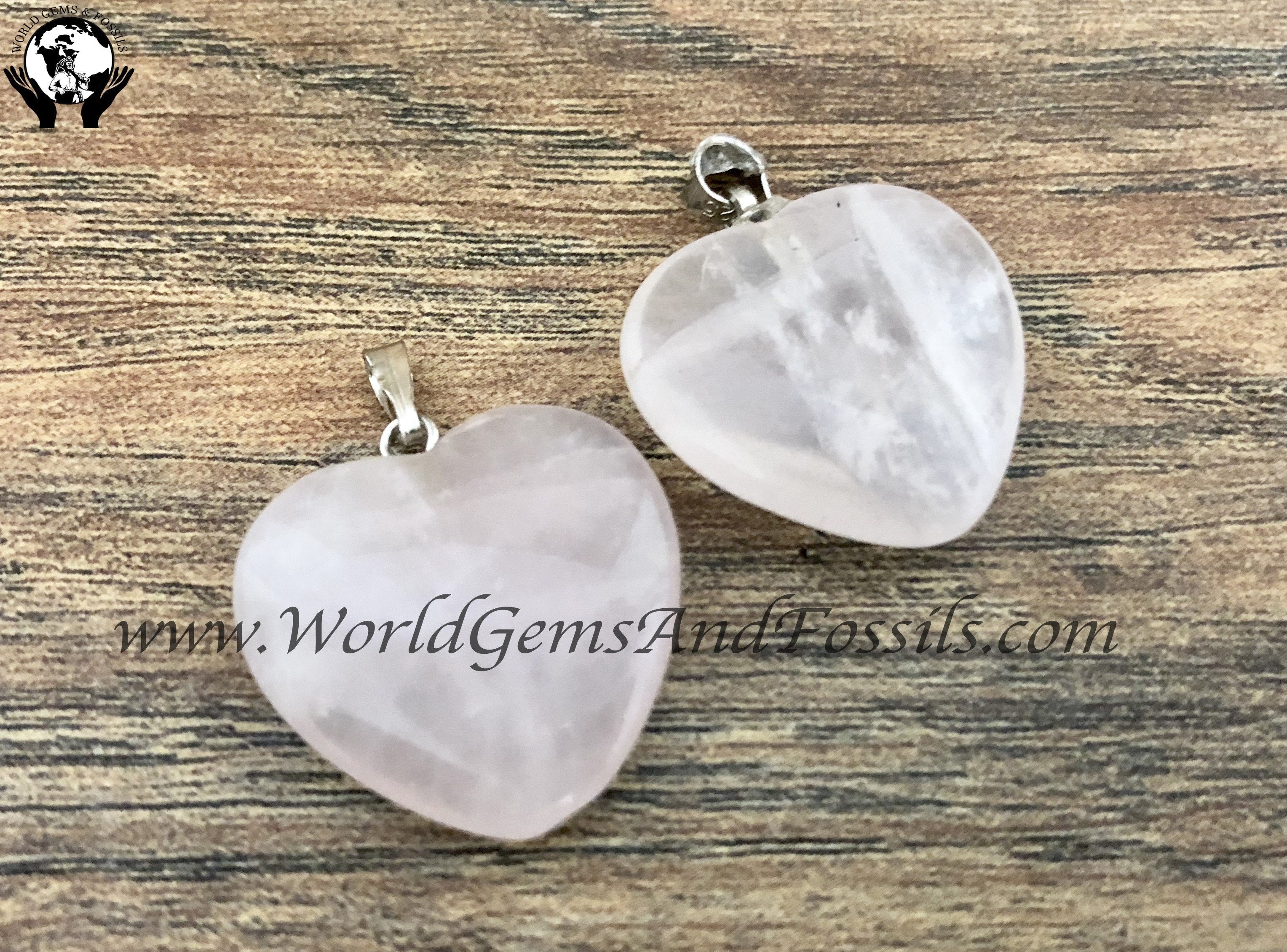 Rose Quartz Heart Pendants