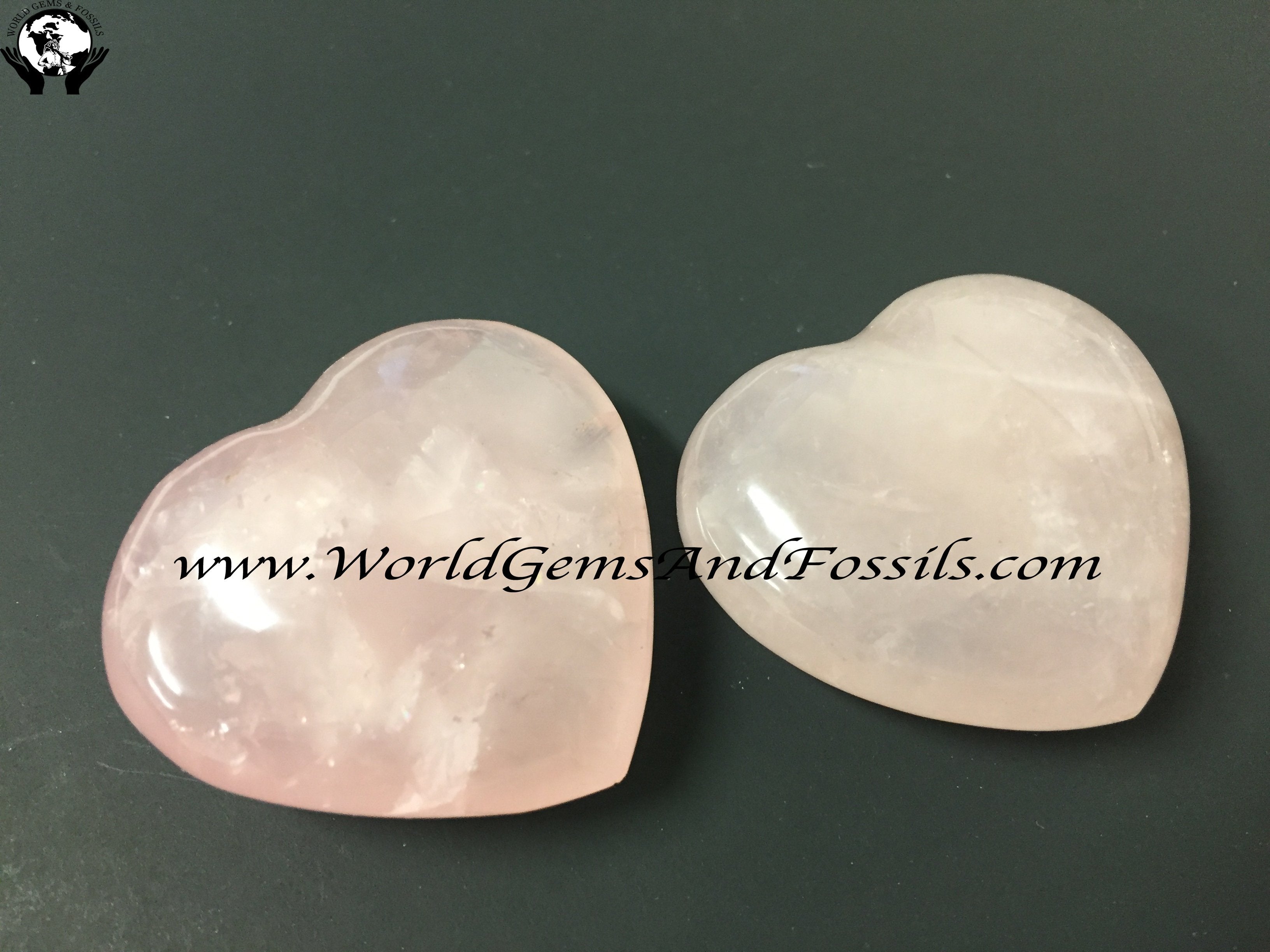 Rose Quartz Hearts 30-37mm