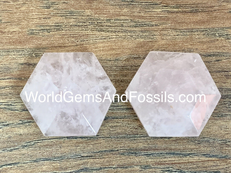 Rose Quartz Heaxgon Shape Stone 3cm