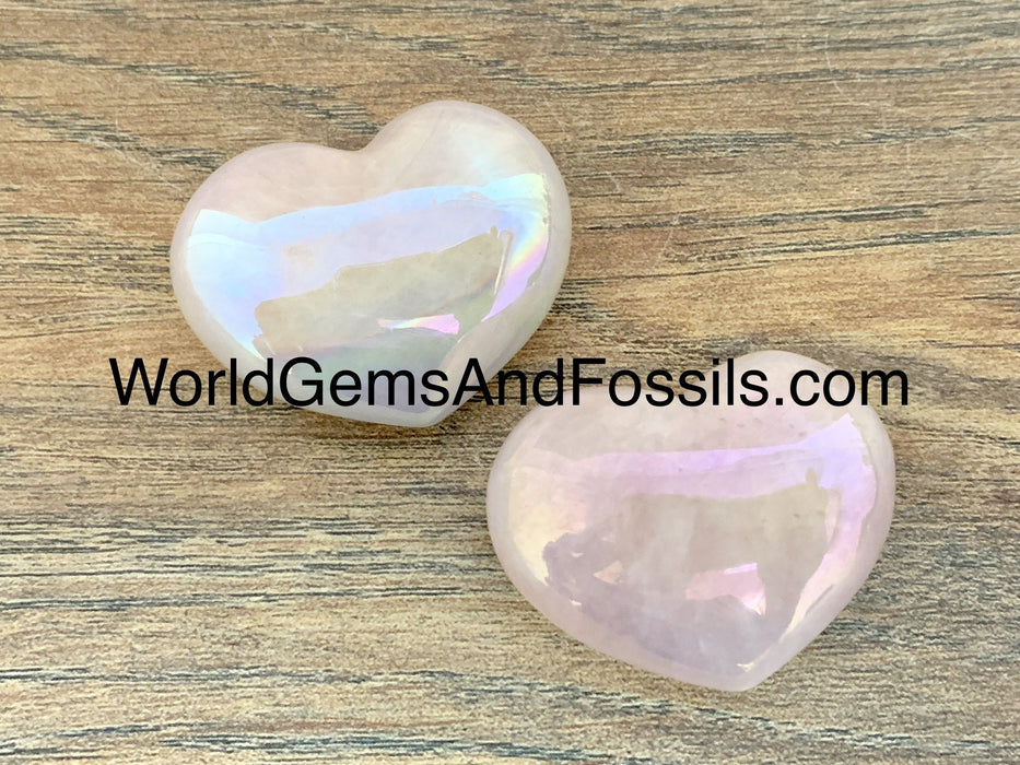 Rose Quartz Aura Heart 30mm