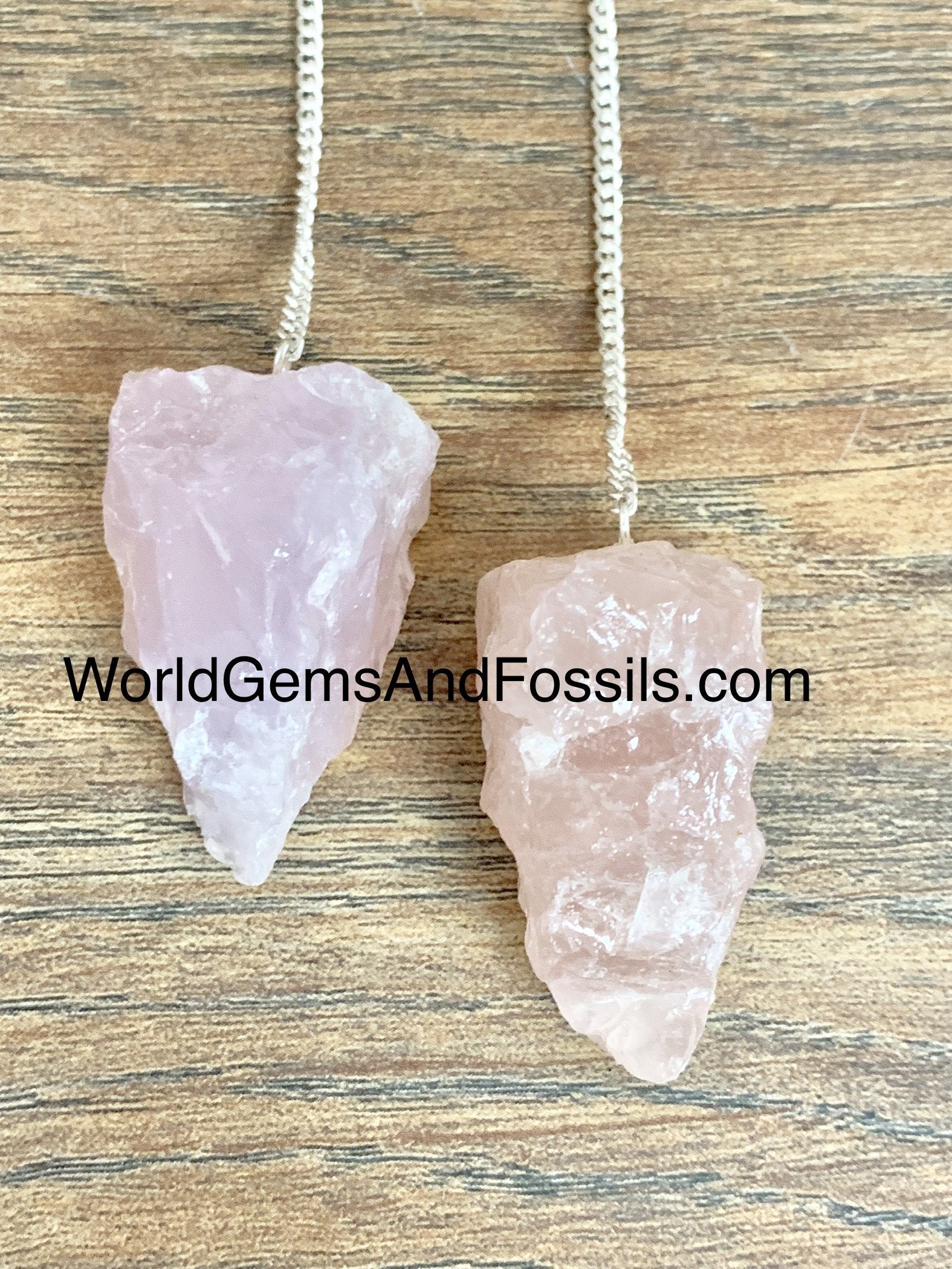 Rose Quartz Rough Pendulums