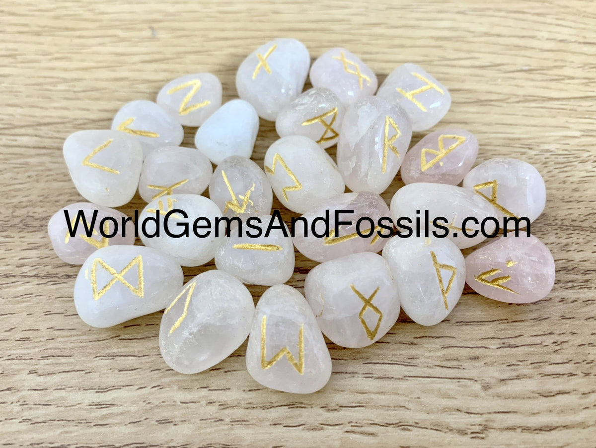 Rose Quartz Rune Set — World Gems And Fossils