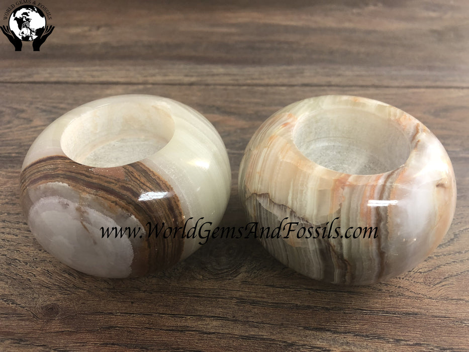 Round Onyx Candle Holder