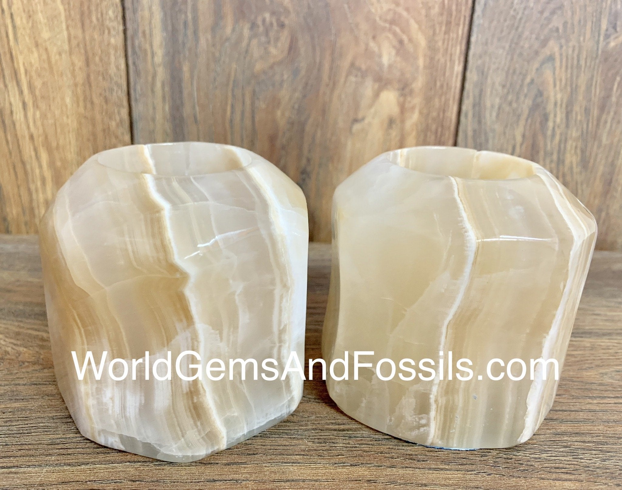 Rounded Onyx Candle Holders