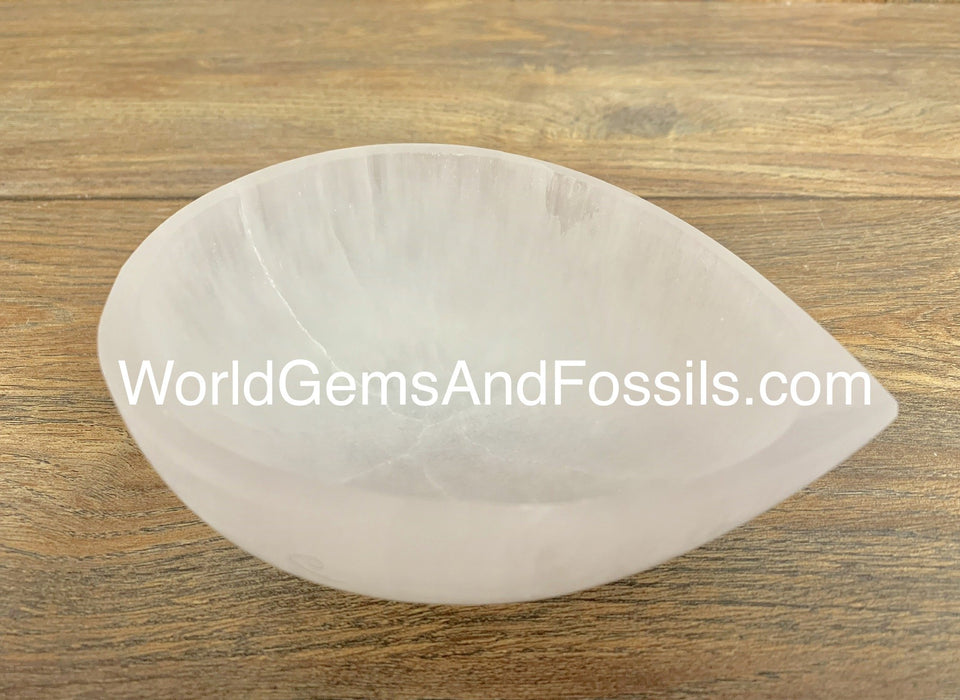 Selenite Bowl Leaf Shape