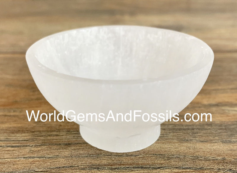 Selenite Bowls Round With Stand 2.3" A