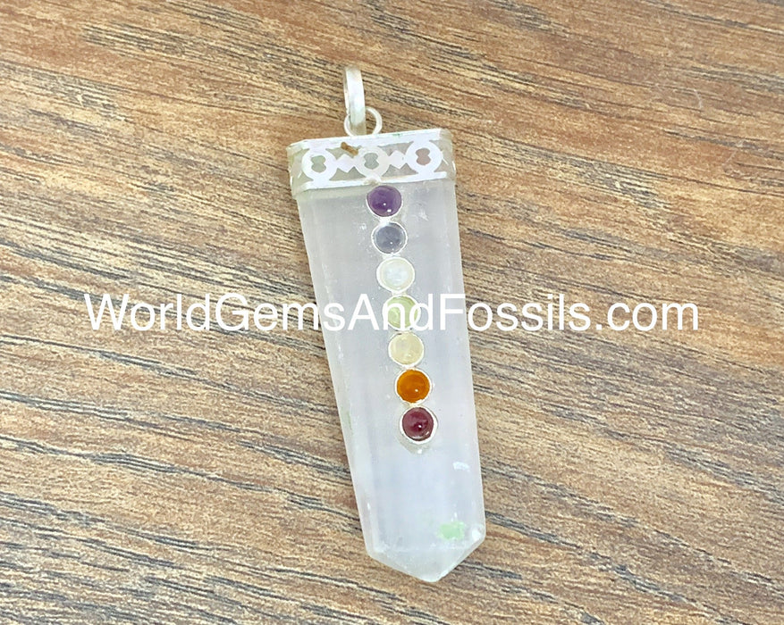 Selenite Chakra Pendant