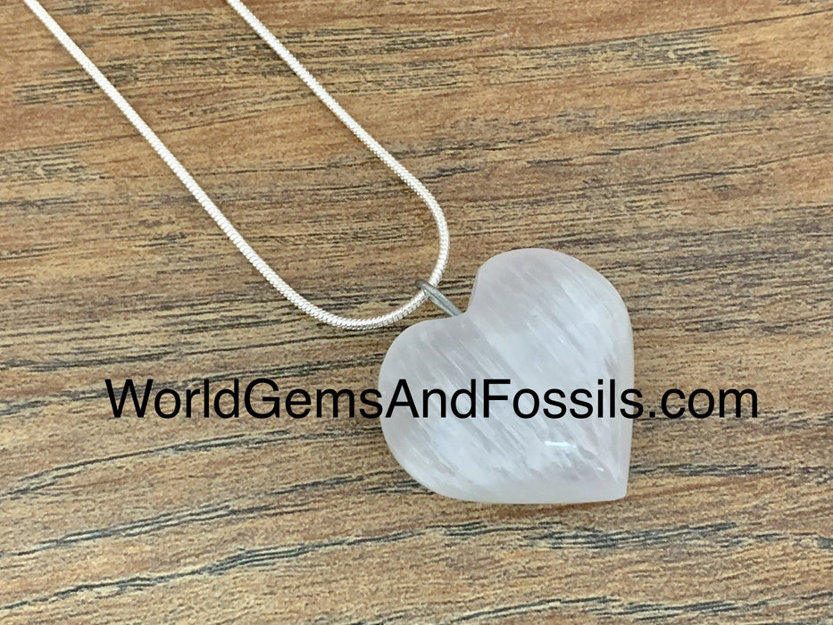 Selenite Heart Necklace