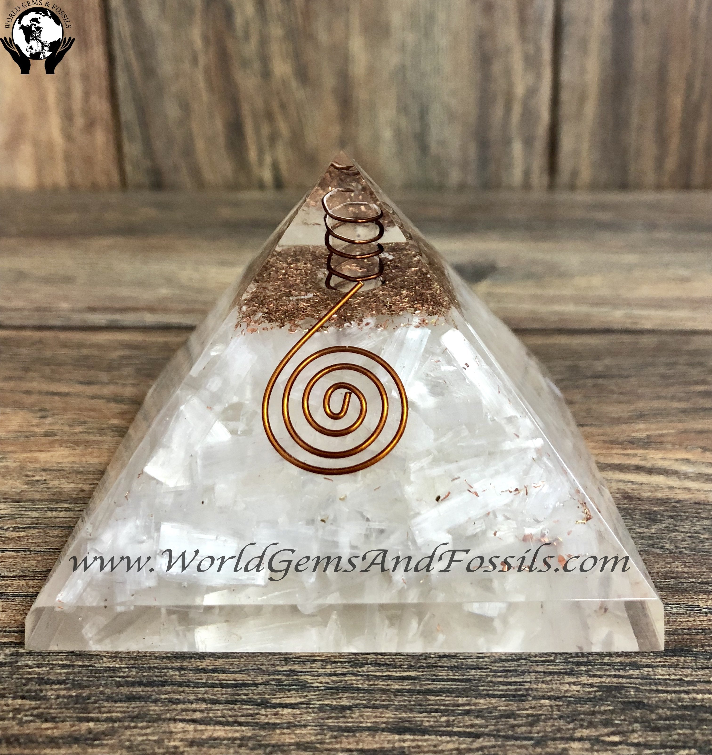 Selenite Orgone Pyramids 3"