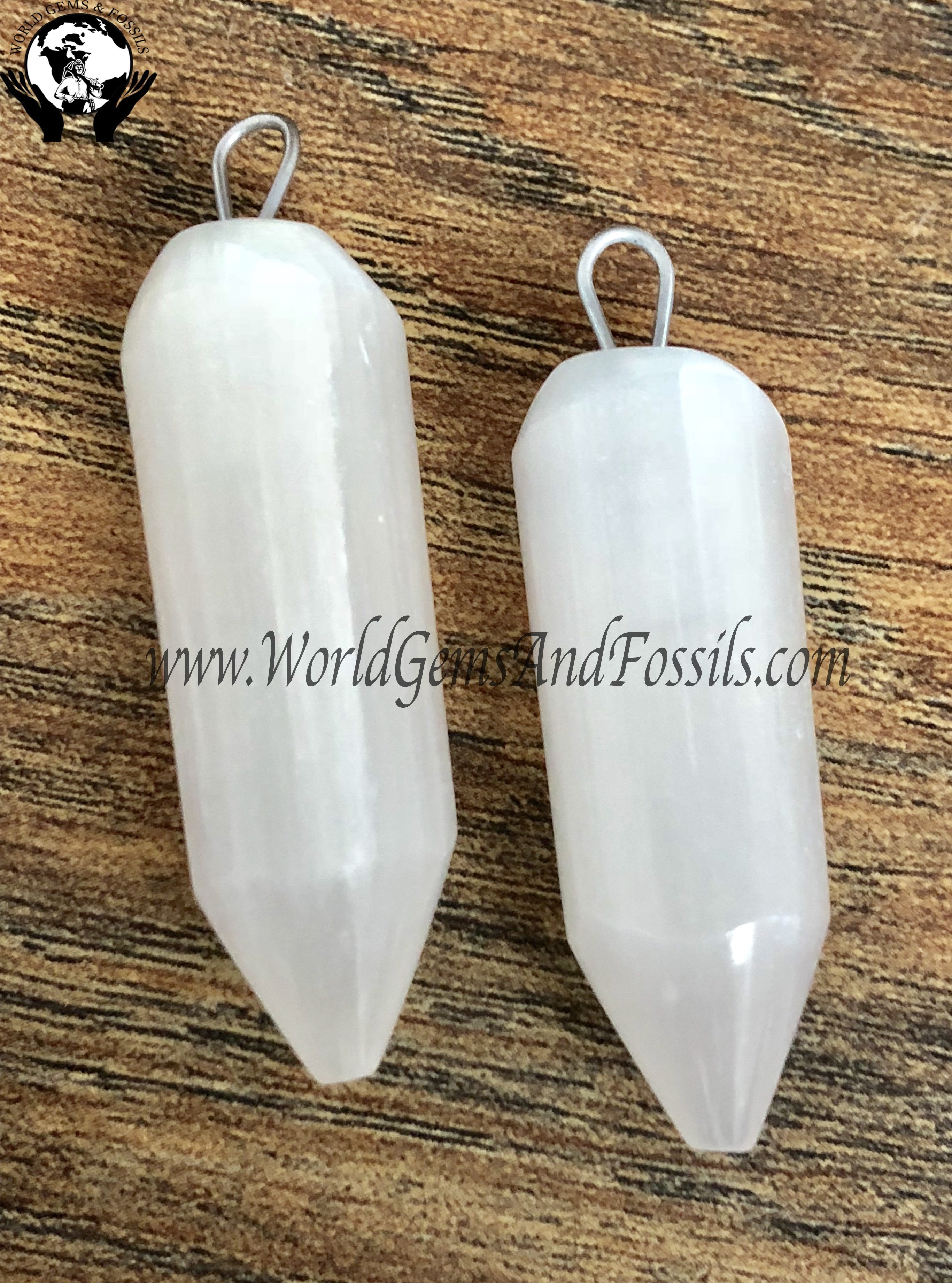 Selenite Pencil Pendants A