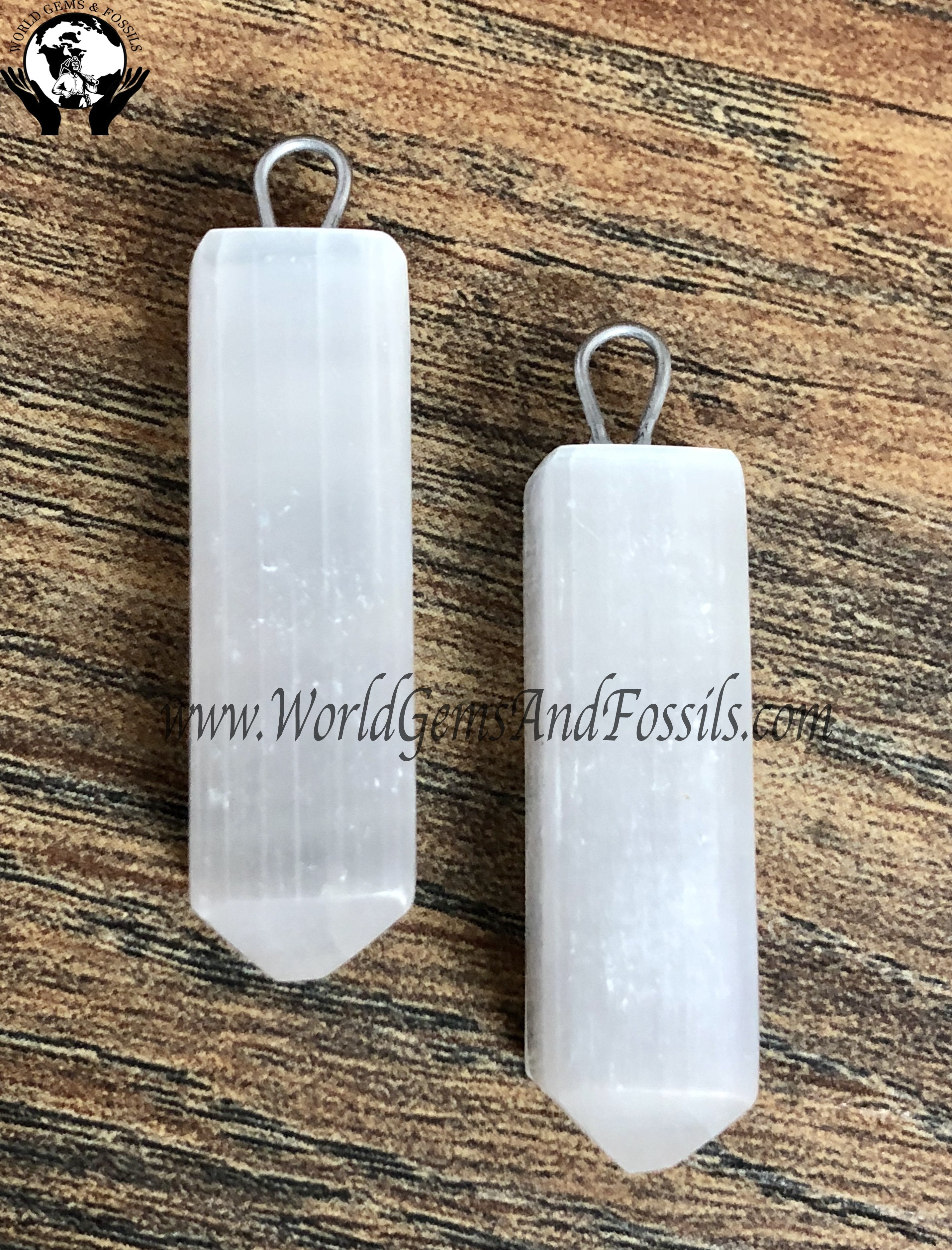 Selenite Spiral Pendants B