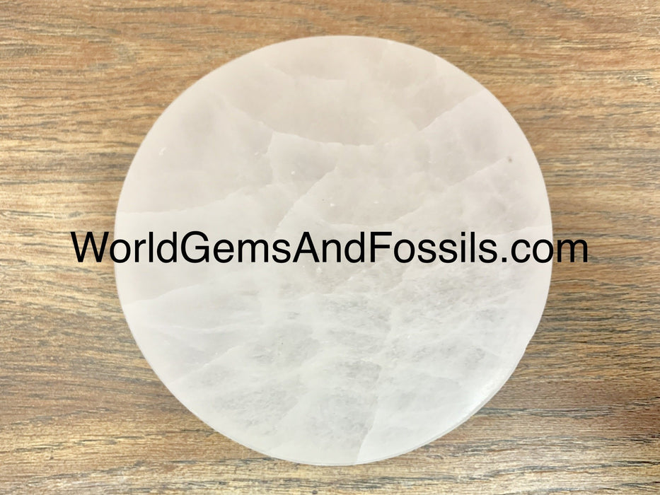 Selenite Circle Plate 6"