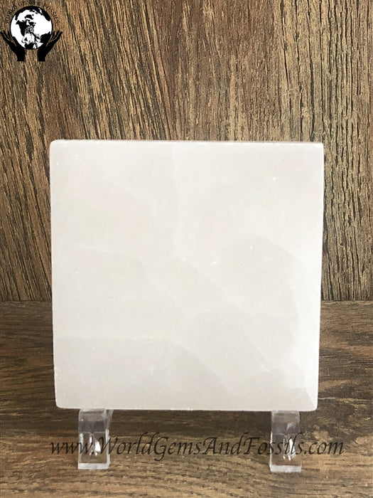 Selenite Plate Square 3"