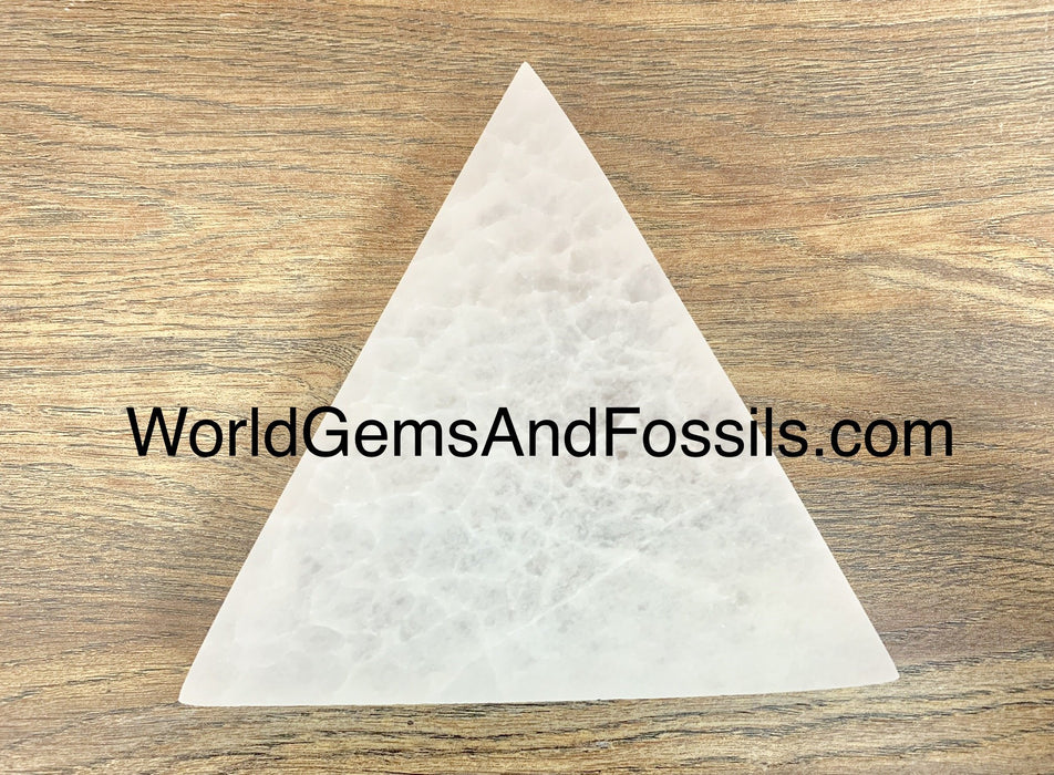 Selenite Plate Triangle 6"