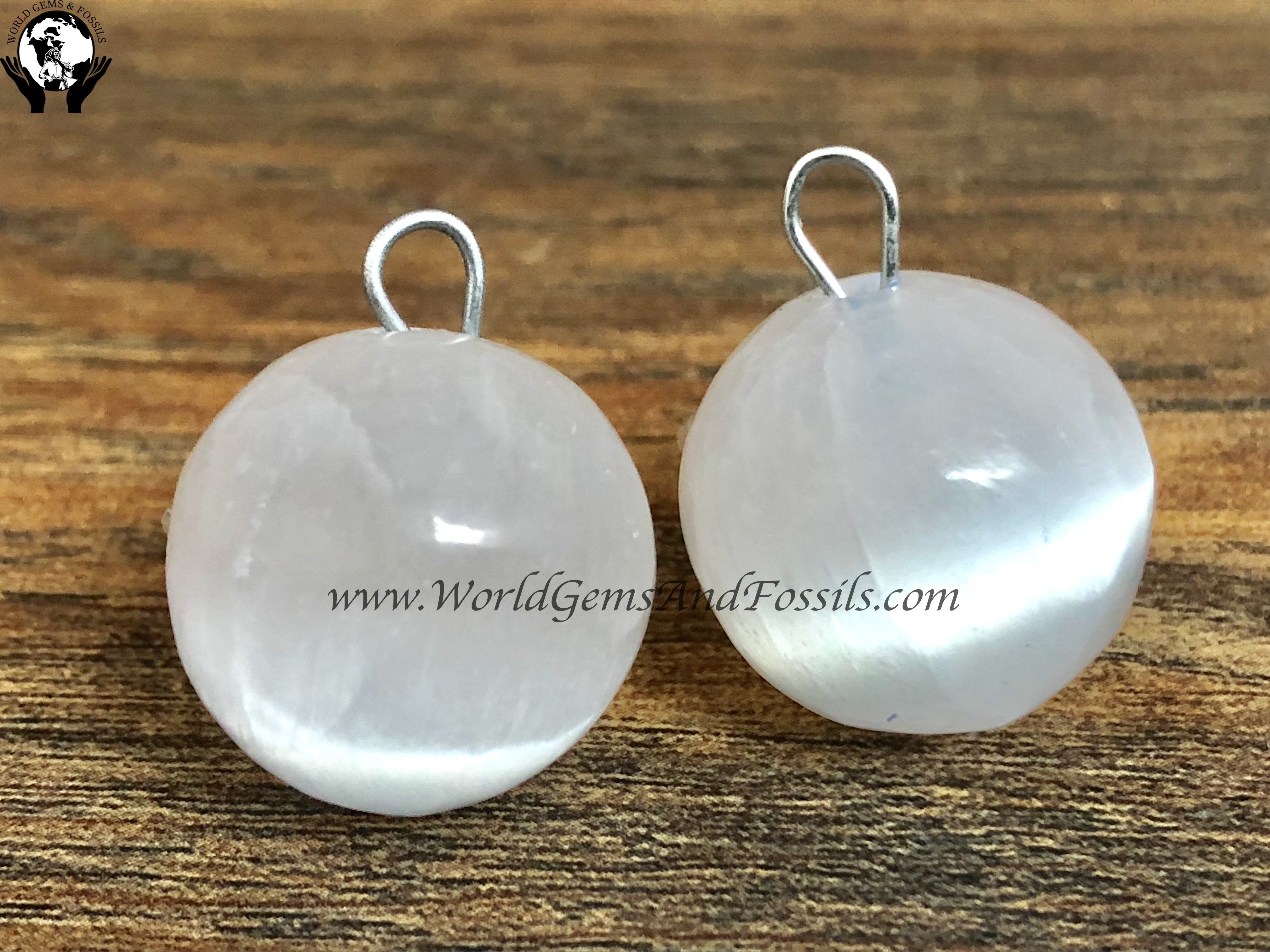 Selenite Sphere/Globe Pendants