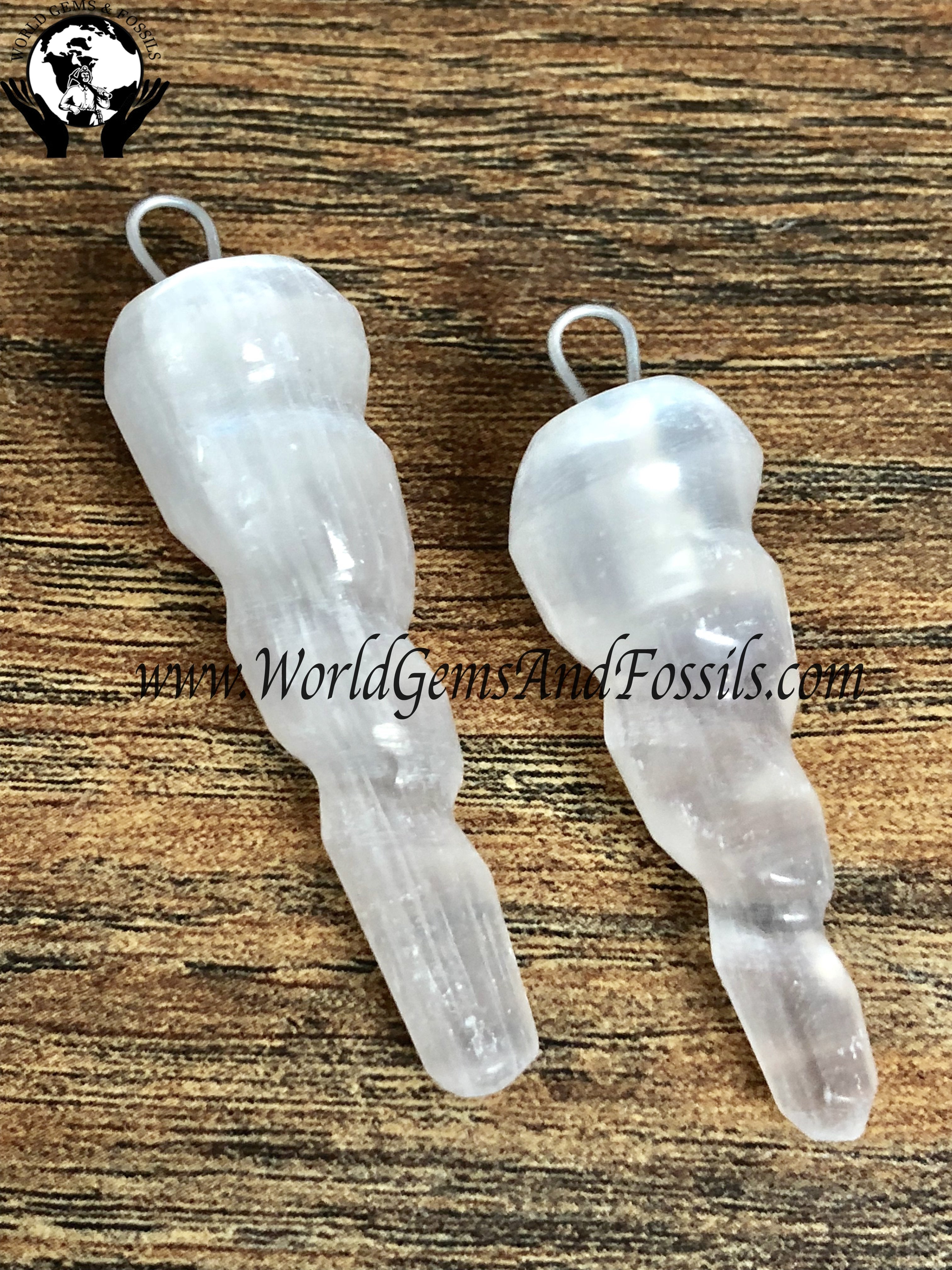 Selenite Spiral Pendants A