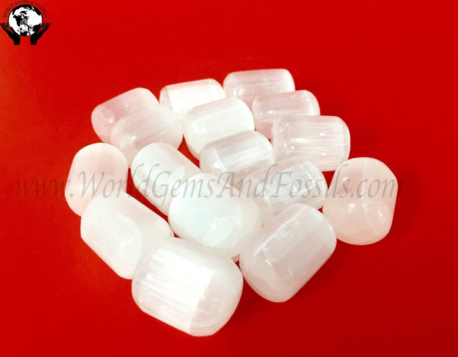 Selenite Tumbled Stone 1 lb White