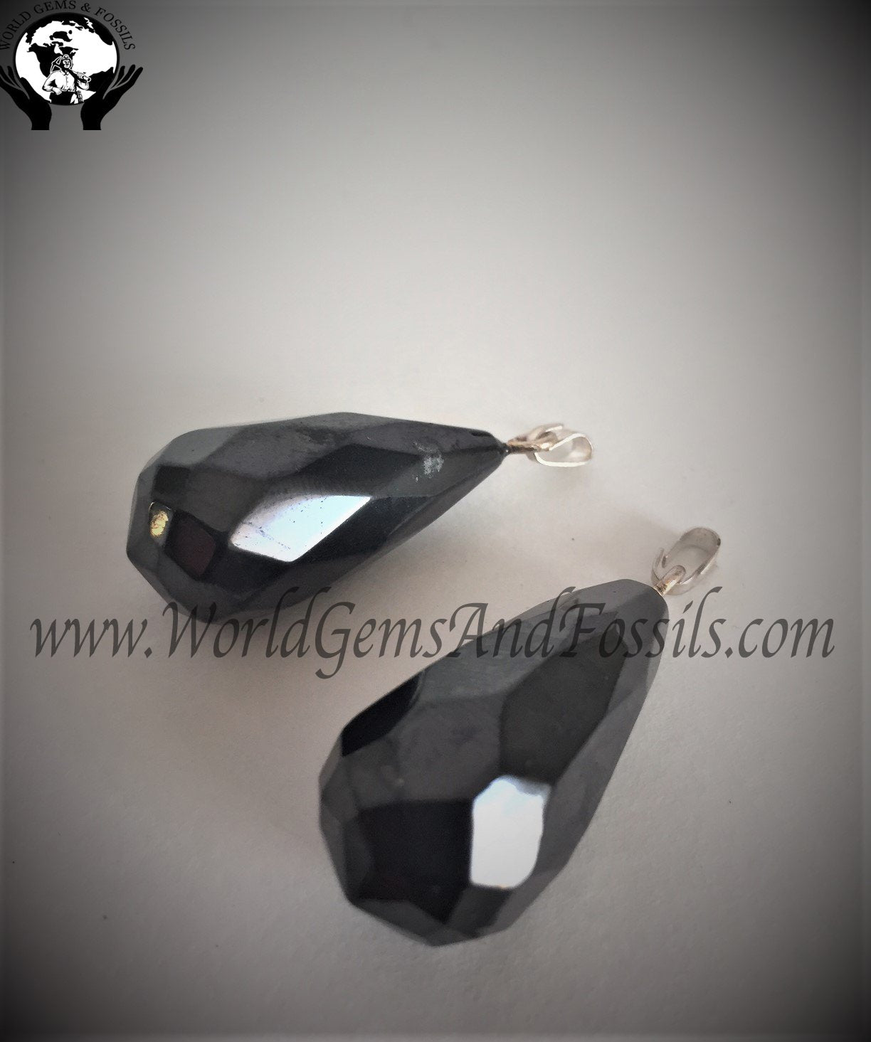 Shungite Faceted Pear Shape Pendant