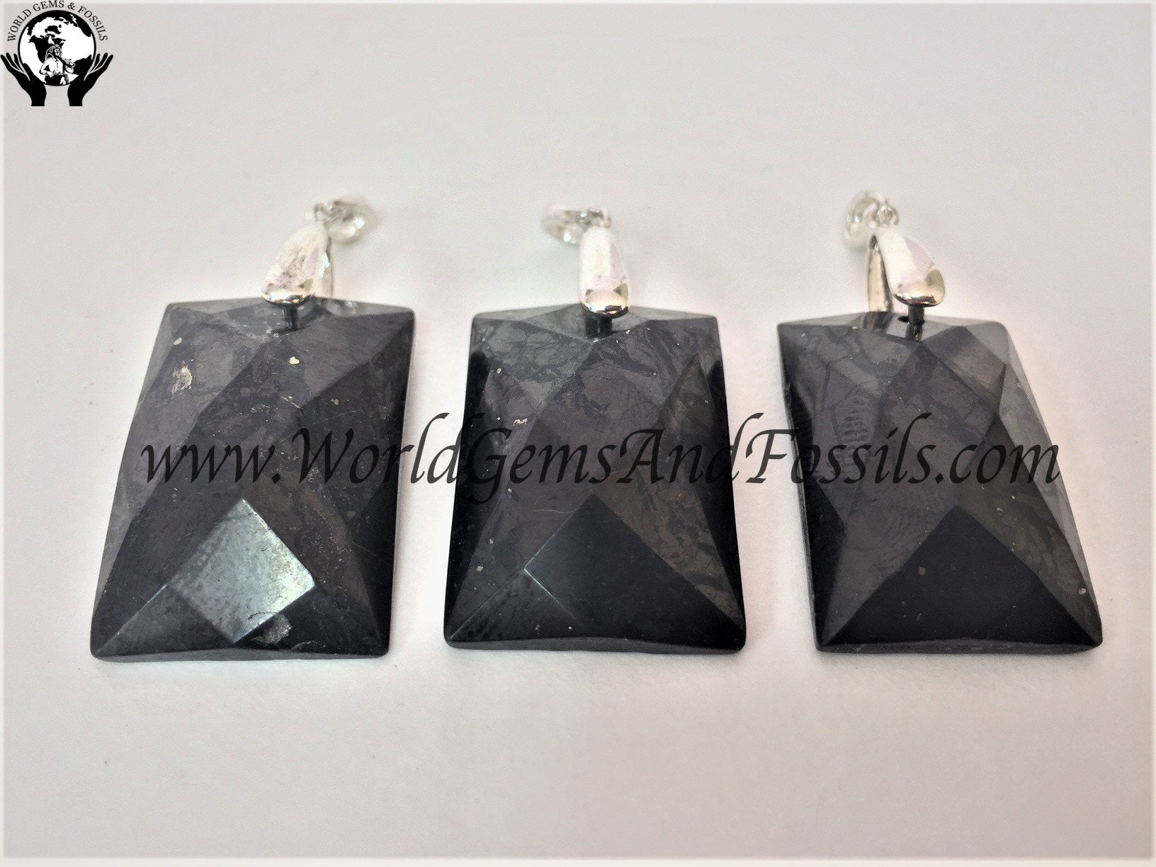 Shungite Faceted Rectangular Pendant