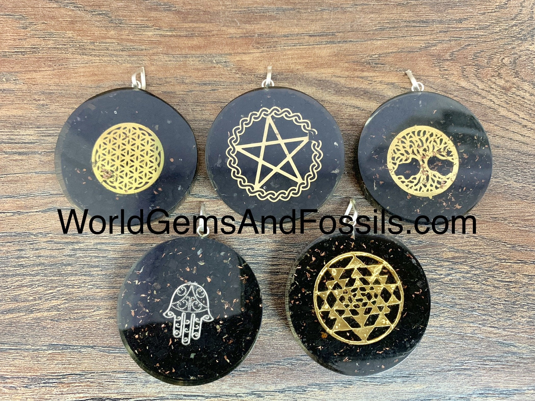 Shungite Orgone Pendants Round