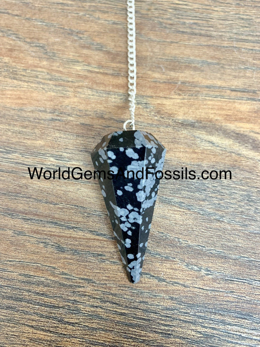 Snowflake Obsidian Pendulum