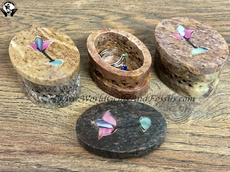 Soap Stone Jewelry Boxes Oval