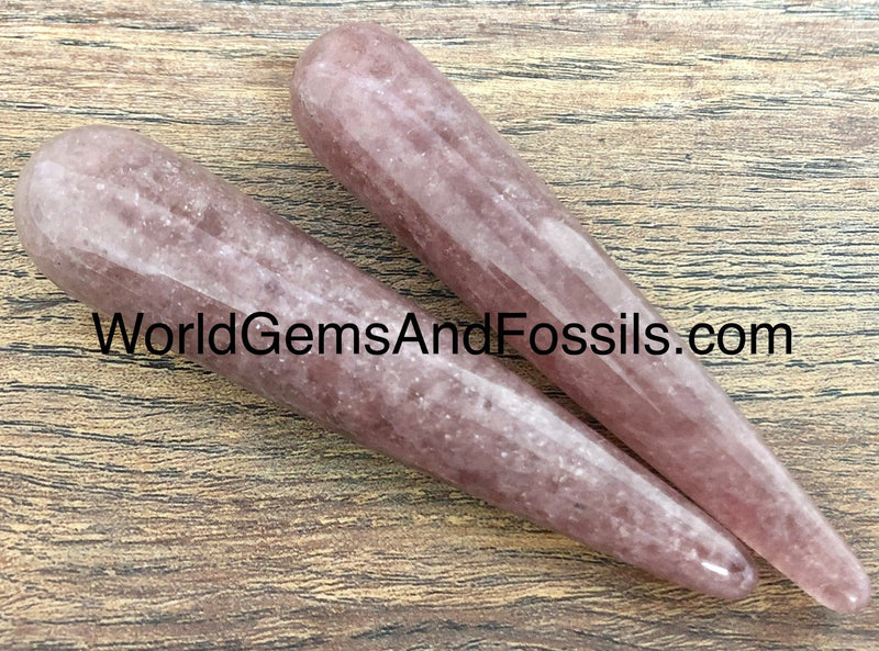 Straberry Quartz Tapered Round End Wands