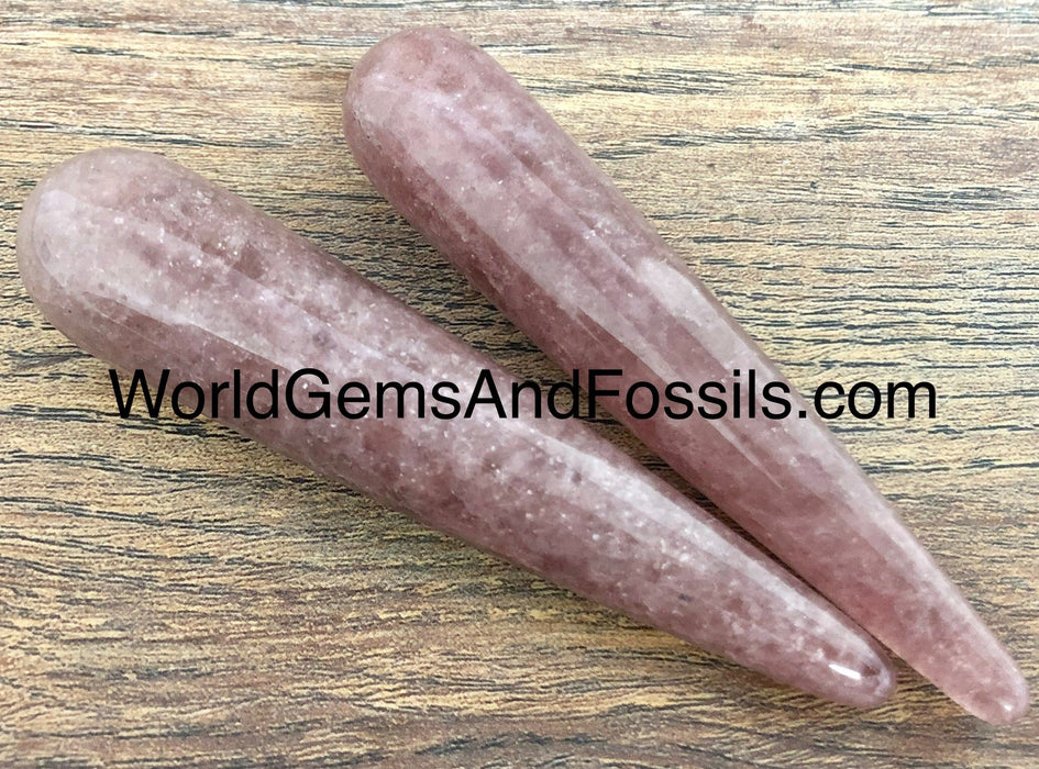 Straberry Quartz Tapered Round End Wands