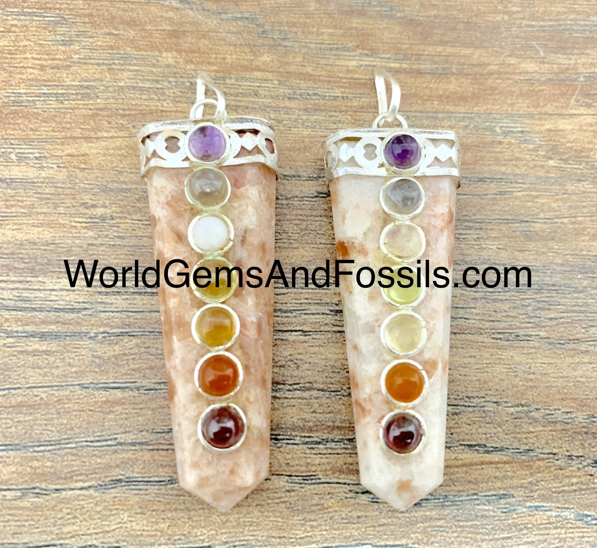 Sunstone Chakra Pendants