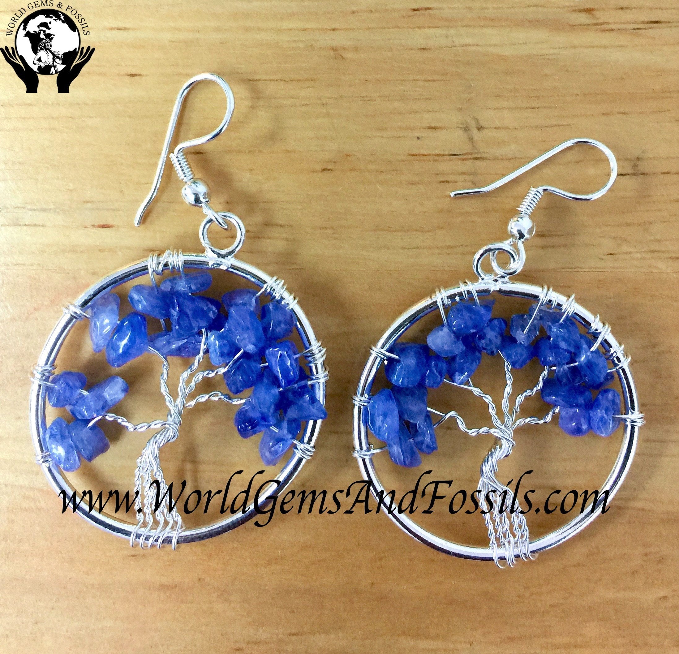Tanzanite Tree of Life Earrings