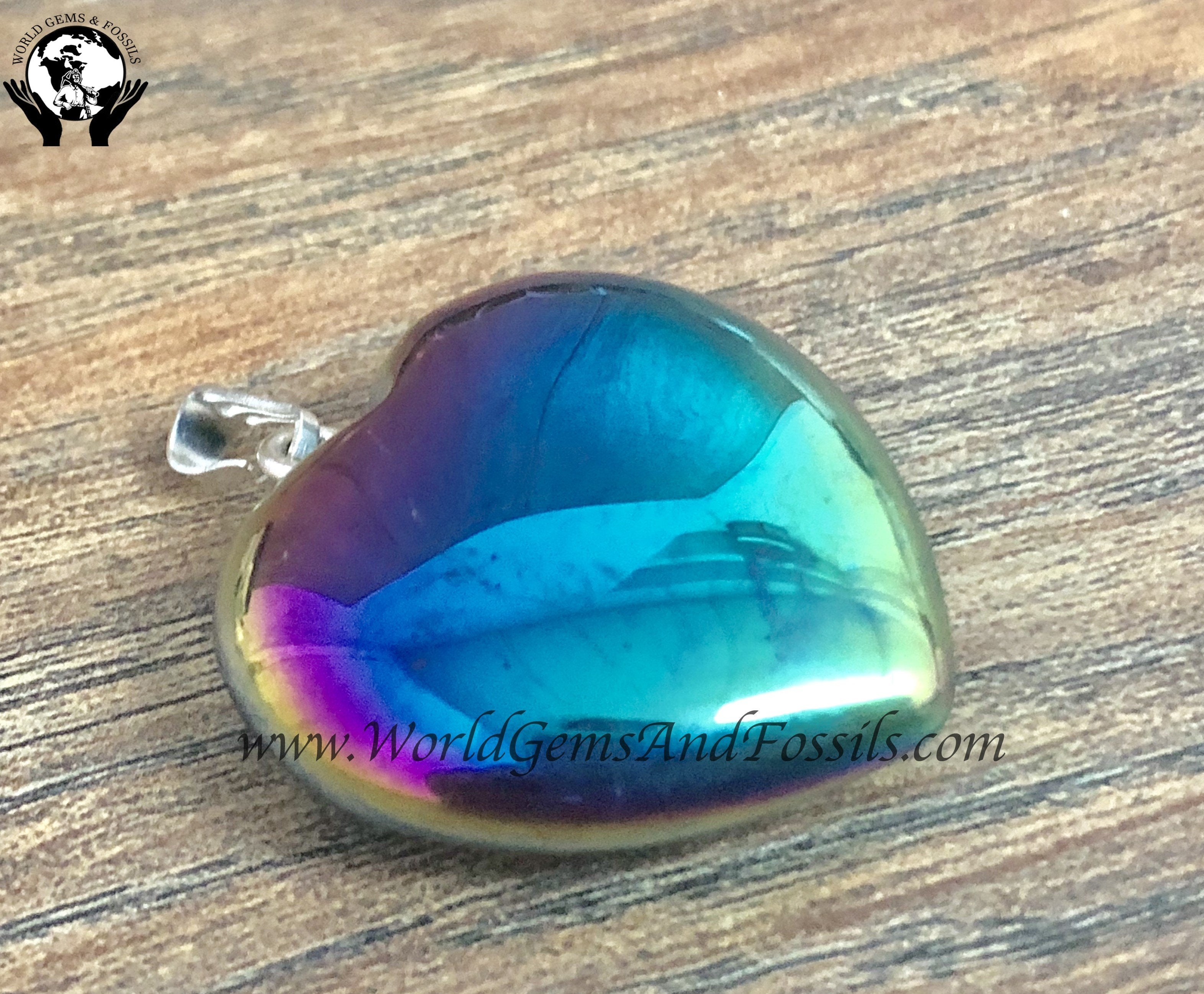 Titanium Aura Heart Pendants