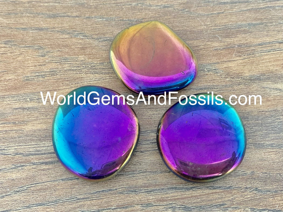 Titanium Aura Palm Stones