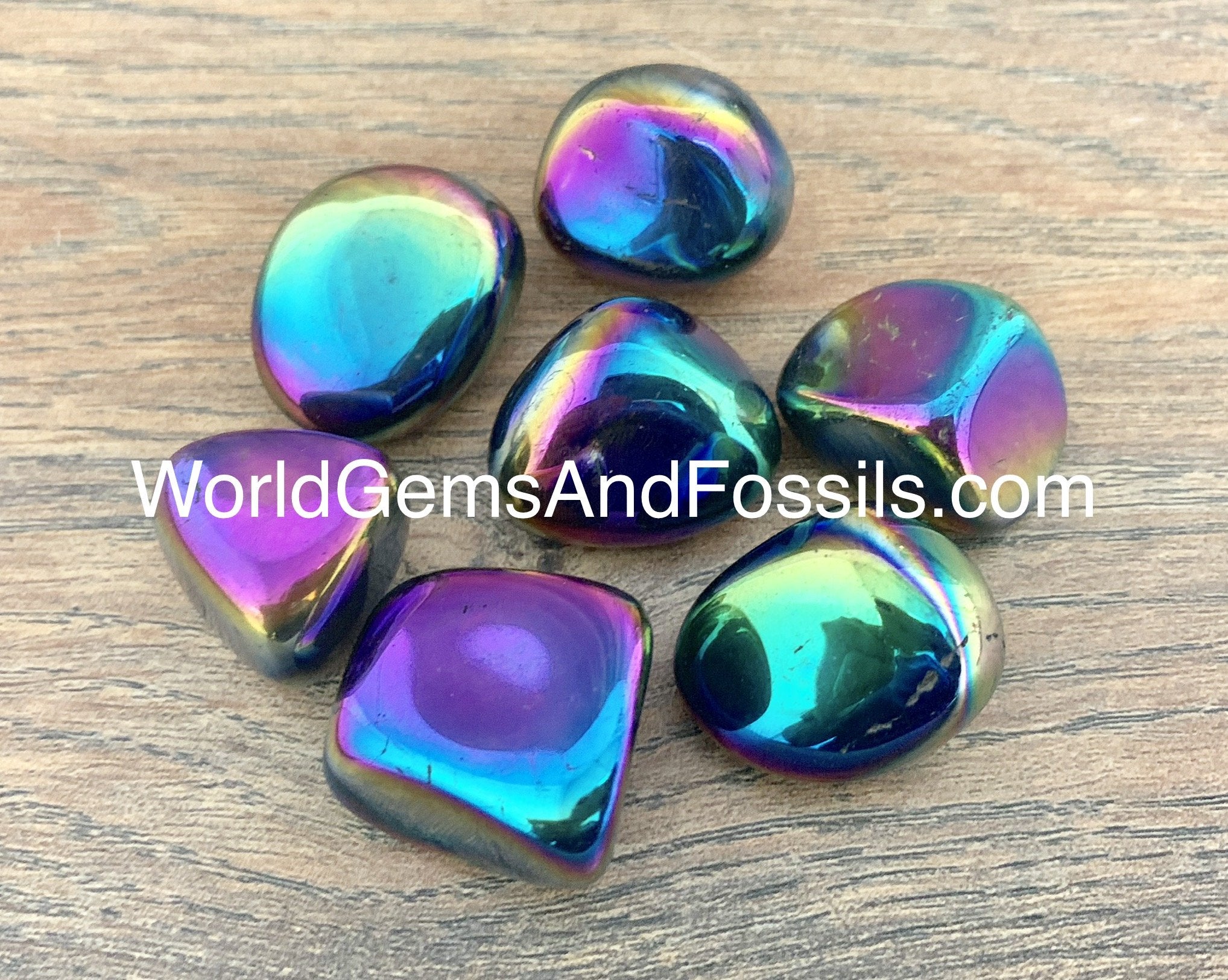 Titanium Aura Tumbled Stones 10pc Set