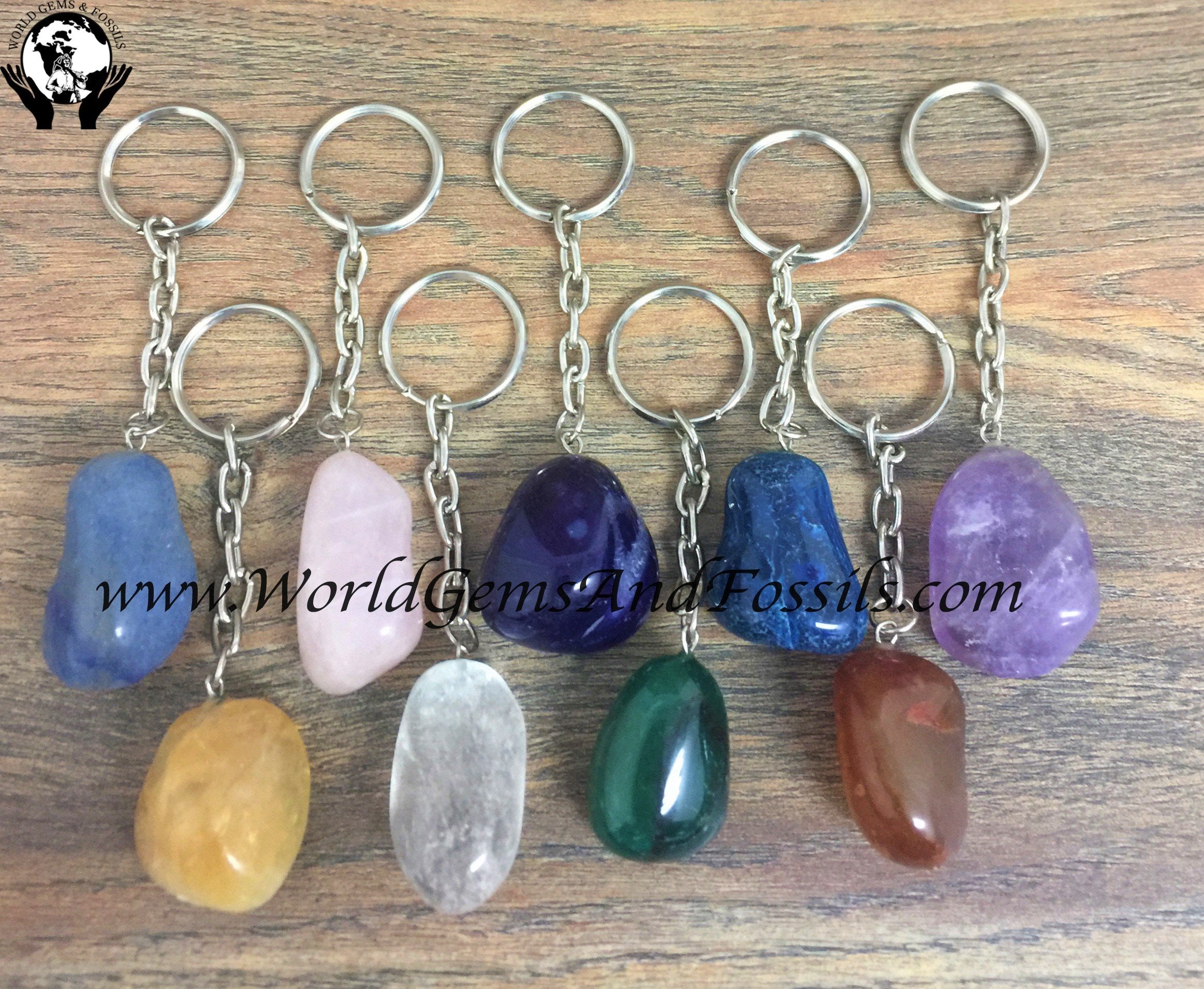 Tumbled Stone Key Chains Mix