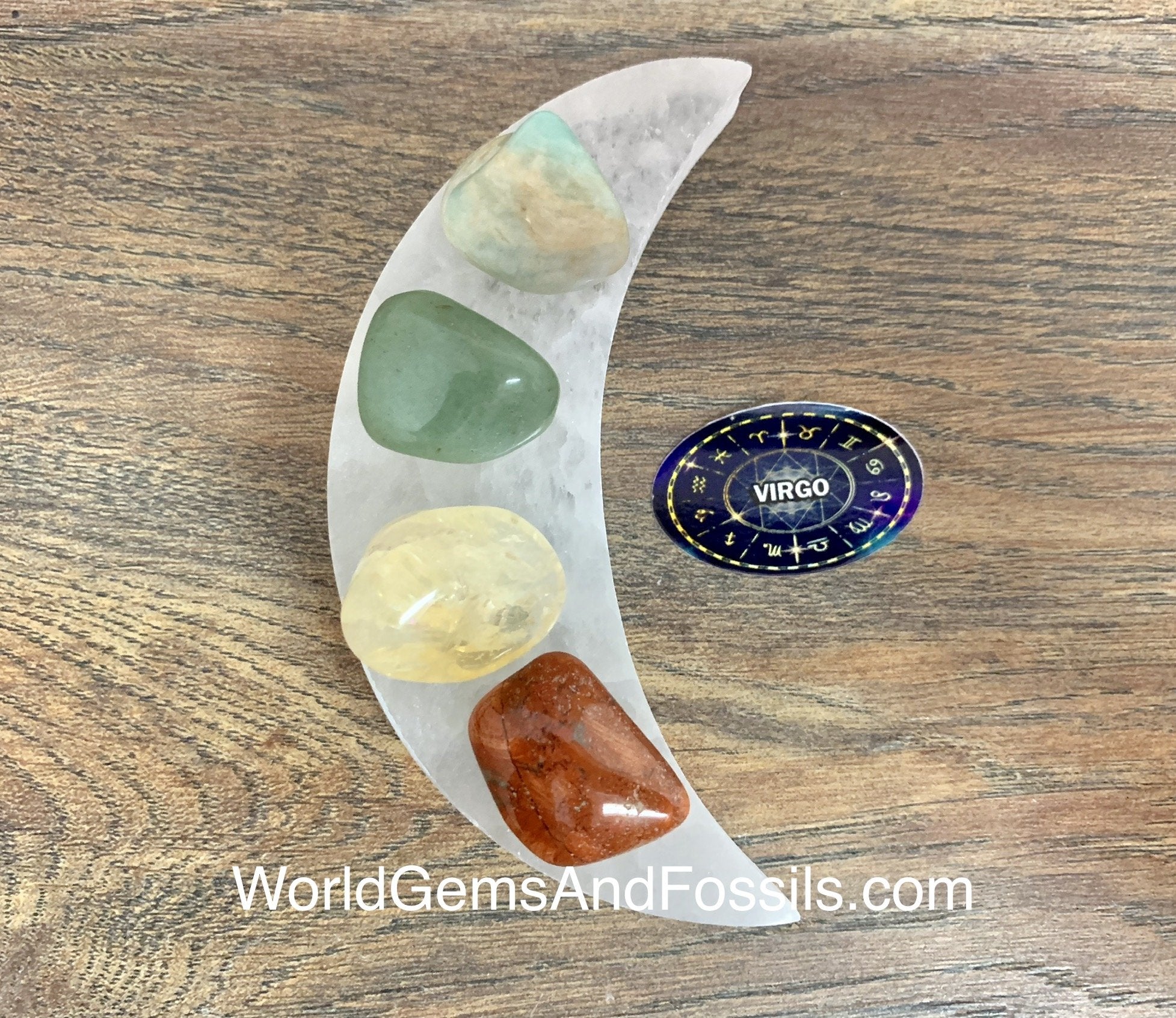 Virgo Zodiac Sign Crystal Moon Set