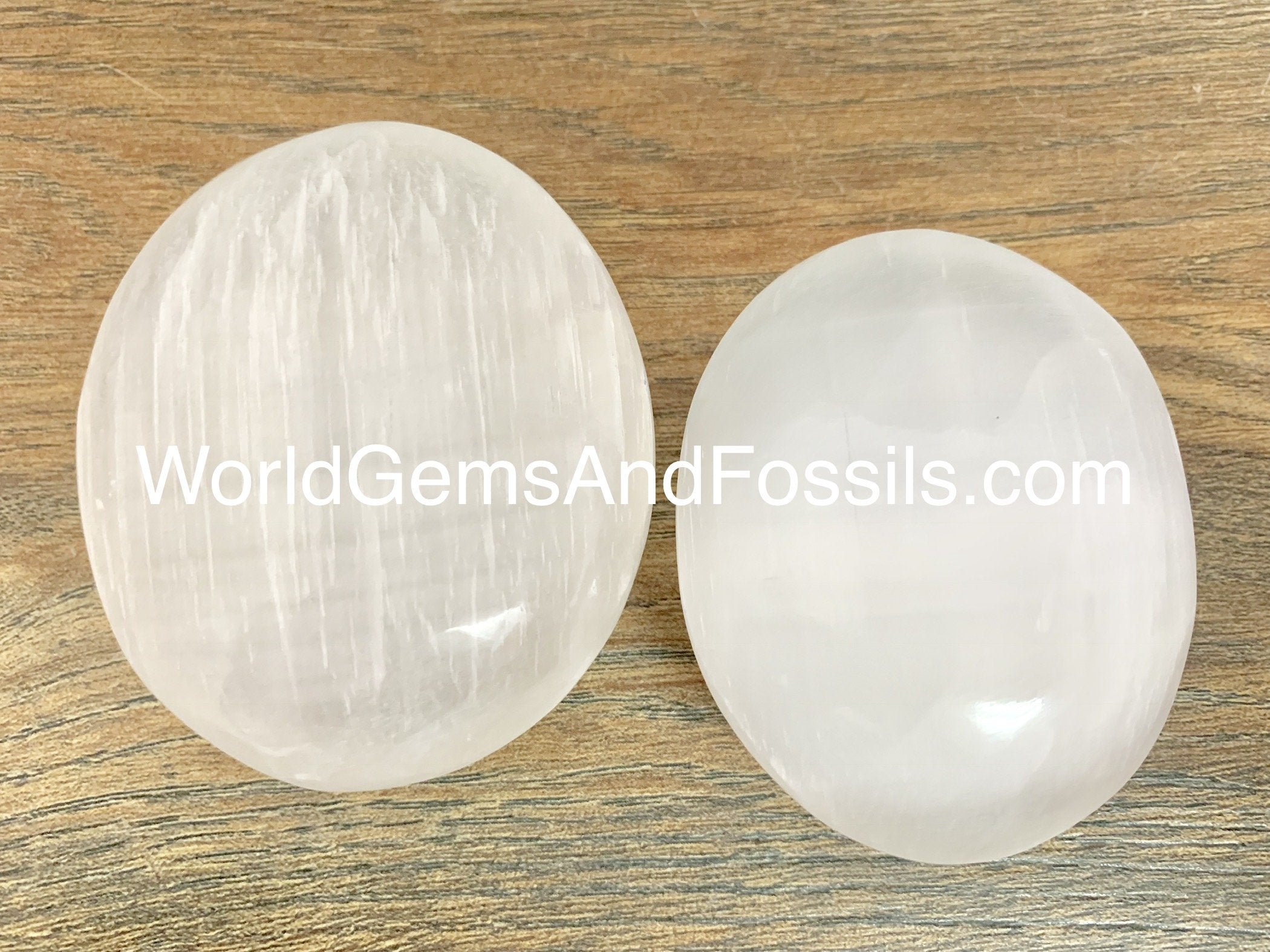 White Selenite Palm Stone