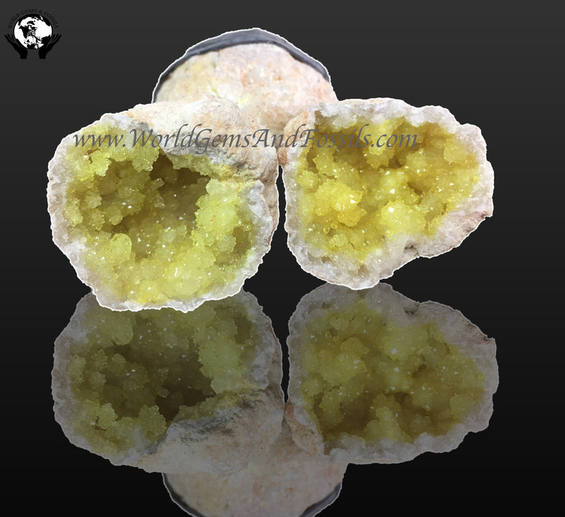 Yellow Geodes Large 3.3"-4.2"