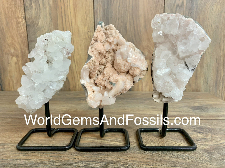Zeolite Specimen On Metal Stand 1pc